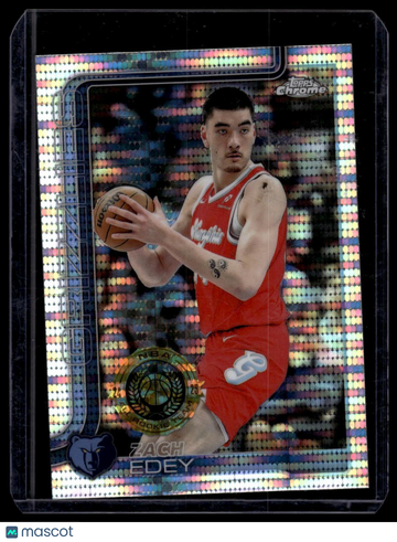 2025-26 Topps Chrome Zach Edey #128 Pulsar Refractor