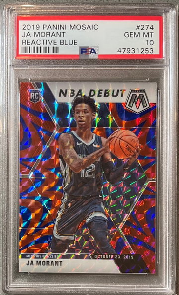 2019-20 Mosaic JA Morant Reactive Blue Debut PSA 10