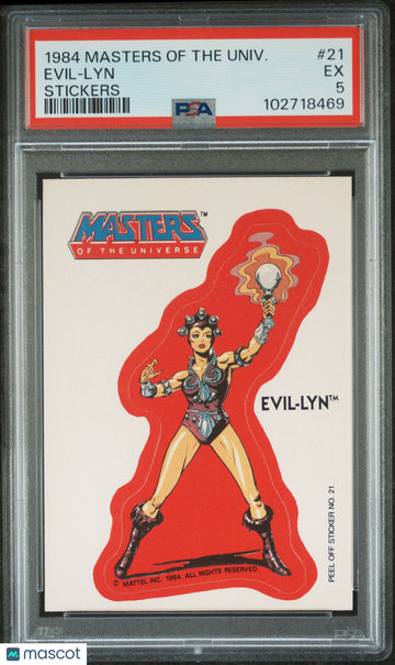 1984 Masters Of The Universe Stickers Evil-Lyn Sticker #21 PSA 5