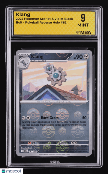 2025 Pokemon Scarlet & Violet Black Bolt Klang Reverse Holo MBA 9 #62