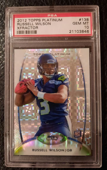 2012 Topps platinum Russell Wilson XFractor Rookie Psa10 