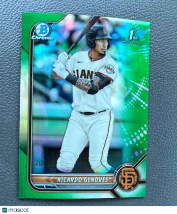 2022 Bowman - Chrome Prospects Green Refractors Ricardo Genoves #BCP-60