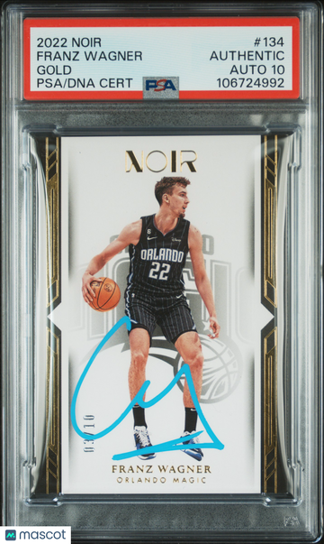 2022 Panini Noir Franz Wagner #134 Gold PSA A Auto 10
