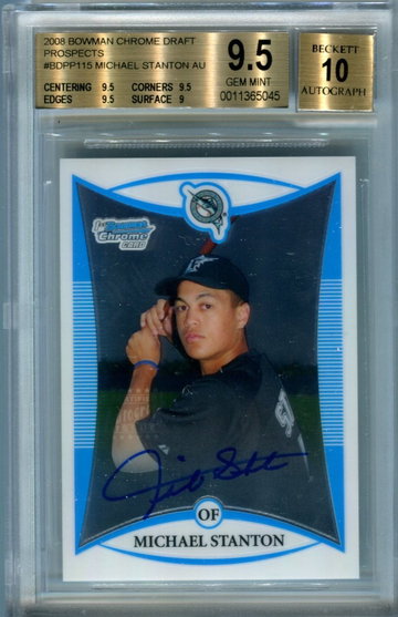 2008 Bowman Chrome Michael Stanton BGS 9.5 auto 10