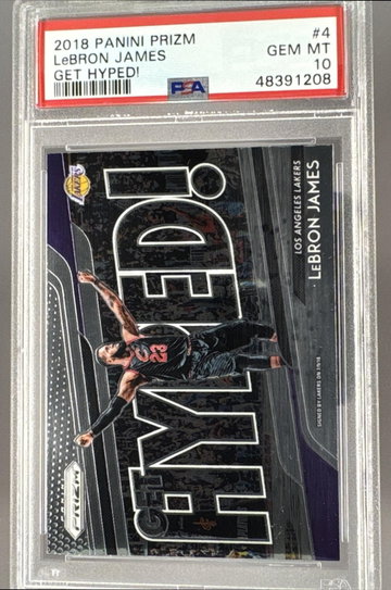 2018 Panini Prizm Get Hyped! LeBron James #4 PSA 10