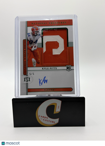 2021 Panini National Treasures Collegiate Kyle Pitts #45 /5 Patch RC