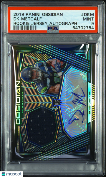 2019 Panini Obsidian Rookie Jersey Autos DK Metcalf #DKM Autograph PSA 9