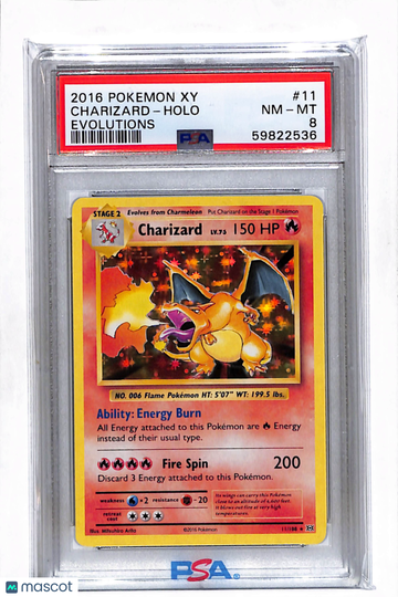 2016 Pokemon Xy Evolutions Charizard Evolutions PSA 8 #11