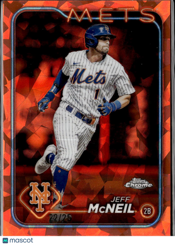 Jeff McNeil 2024 Topps Chrome Sapphire Edition Orange /25 New York Mets