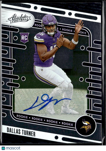 Dallas Turner 2024 Panini Absolute Football RC Auto Minnesota Vikings