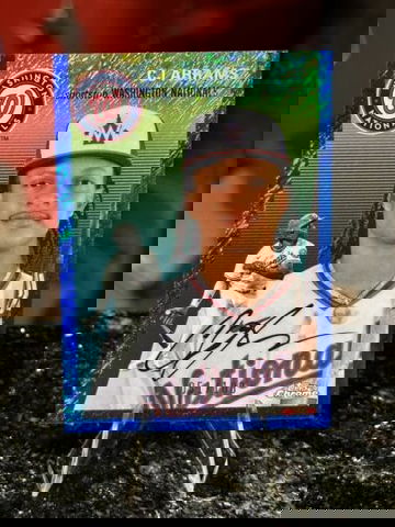 2023 Topps Chrome Platinum CJ ABRAMS Blue Shimmer Refractor #/100 SP Nationals