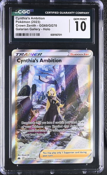 2023 Pokémon Crown Zenith Galarian Gallery Trainer Cynthia #GG60/GG70 CGC 10