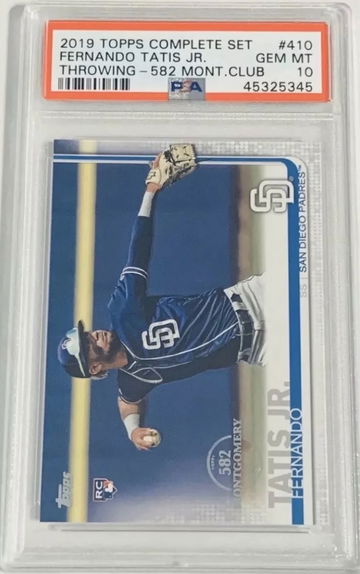 2019 FERNANDO TATIS JR. TOPPS #410 582 MONTGOMERY CLUB PSA 10 Scarce !! POP 15 ( Like Tiffany )