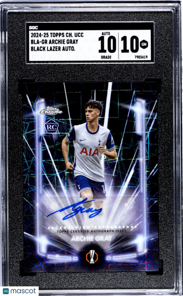 2024 Topps Chrome Ucc Archie Gray #BLA-GR Black Lazer Autograph SGC 10 Auto 10