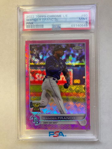 2022 Topps Chrome Logofractor Wander Franco Pink /199 PSA 9