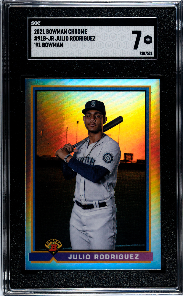 2021 Bowman Chrome Julio Rodriguez #91B-JR '91 Bowman SGC 7