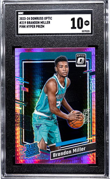 2023 Donruss Optic #219 Brandon Miller Pink Hyper Prizm SGC 10