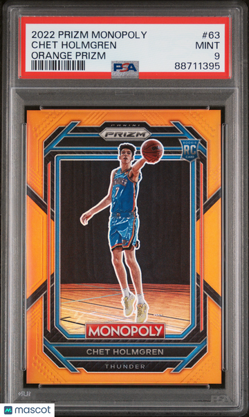 Chet Holmgren 2022-23 Panini Prizm Monopoly #63 Orange 051/124 Rookie PSA 9