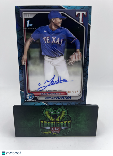 2024 Bowman Chrome Curley Martha Blue Reptilian Topps