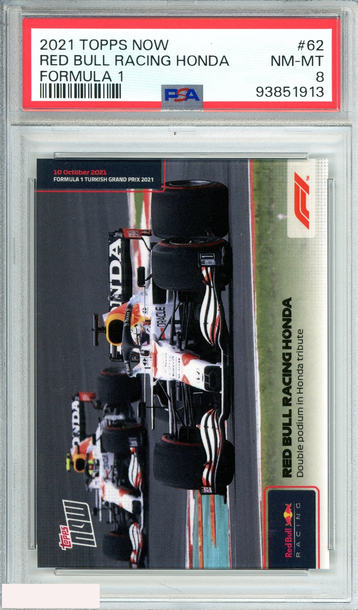 2021 TOPPS NOW FORMULA 1 RED BULL RACING HONDA #62 FORMULA 1 PSA 8 NM-MT