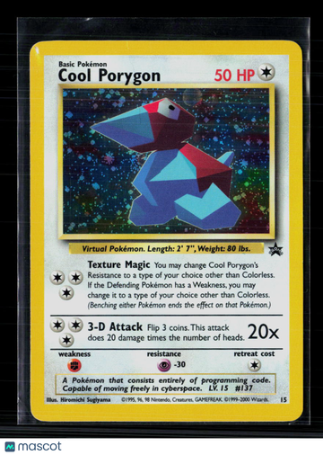 2000 Wizards Cool Porygon Holo Black Star Promo #15