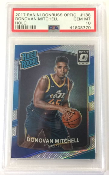 2017-18 Donruss Optic Donovan Mitchell Holo Rookie Card #188 PSA 10 GEM MINT