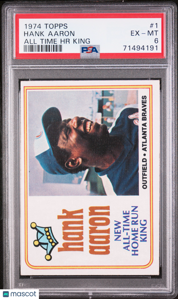 1974 Topps Hank Aaron #1 All Time HR King PSA 6