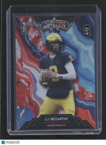 2024 WILD CARD AMERICAN METALLIX JJ MCCARTHY #WMM-JM ROOKIE /12 WILD MARBLE /12 ,RC,SN