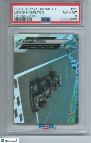 2020 Topps Chrome Formula 1 Lewis Hamilton #21 Refractor PSA 8
