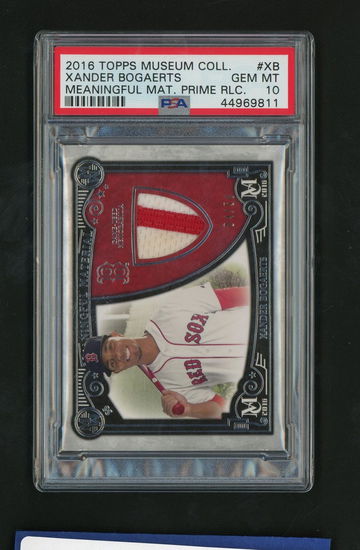 2016 Topps Museum Collection Meaningful Material Prime Relic #XB Xander Bogaerts PSA 10