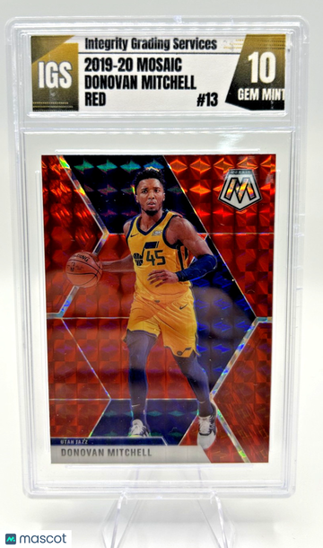 2019-20 Panini Mosaic Donovan Mitchell #13 Red Prizm Parallel/Variety Base Set 10
