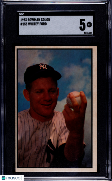 1953 Bowman Color Whitey Ford #153 SGC 5 EX