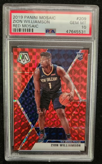 2019 Panini Red Mosaic #209 Zion Williamson PSA 10