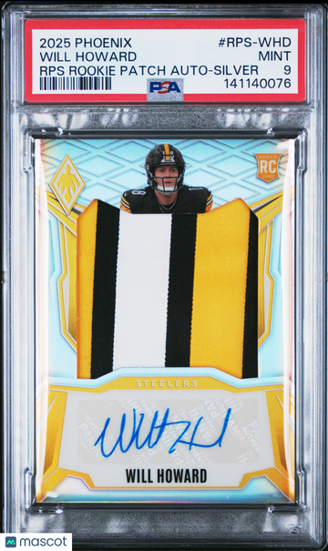 2025 Panini Phoenix RPS Rookie Patch Autographs Will Howard #RPS-WHD Silver /149 Rookie PSA 9