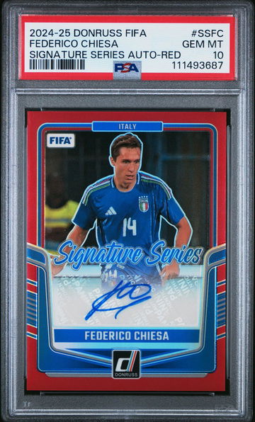 2024 Panini Donruss Fifa Signature Series Autographs Red Federico Chiesa #SSFC /49 PSA 10