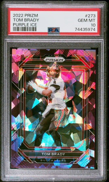2022 Panini Prizm Prizms Purple Ice Tom Brady #273 /225 PSA 10