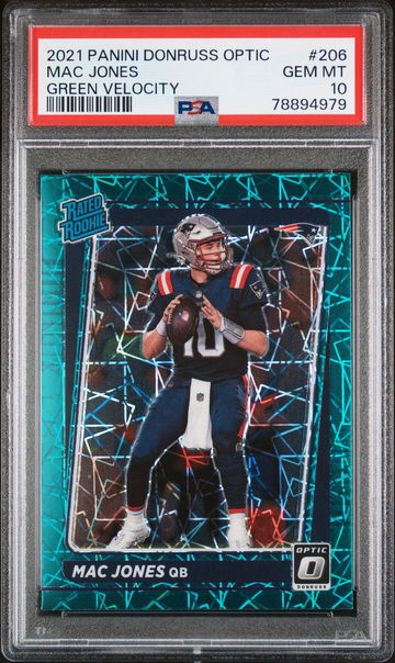 2021 Donruss Optic Green Velocity Mac Jones #206 PSA 10