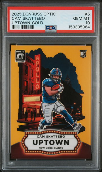 2025 Panini Donruss Optic Uptown Gold Cam Skattebo #5 /10 PSA 10