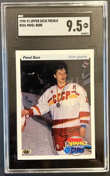 1990-91 Upper Deck Vancouver Canucks Pavel Bure RC #526 SP French SGC 9.5 MINT+