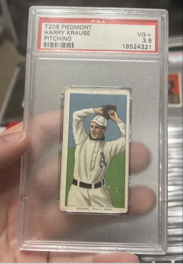 T206 Harry Krause pitching psa 3.5