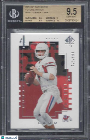 2014 SP Authentic Future Watch Derek Carr #FW17 BGS 9.5