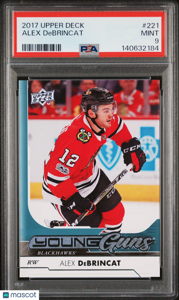 2017-18 Upper Deck Alex Debrincat #221 Young Guns Rookie PSA 9