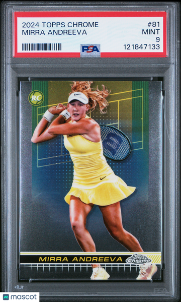 2024 Topps Chrome Tennis Mirra Andreeva #81 PSA 9