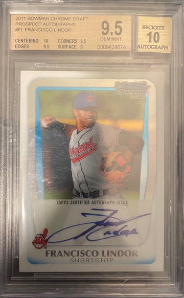2011 Francisco Lindor Bowman Chrome Prospect Rookie Auto RC