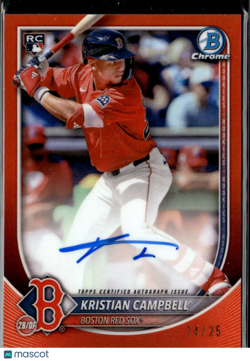 2025 Topps Bowman Chrome Kristian Campbell #CRA-KC Orange Refractor /25 RC