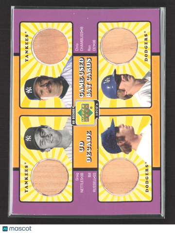 2001 Upper Deck UD Decade 1970's Bill Russell Ron Cey Chris Chambliss Graig Nettles #C-WS78 Game-Used Bat Cards