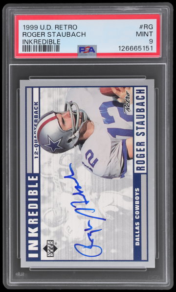 1999 Upper Deck Retro Roger Staubach Inkredible PSA 9