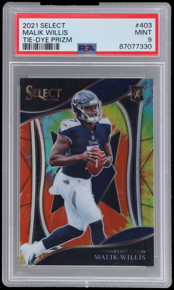 2021 Panini Select Malik Willis '22 Xrc Prizm Tie Dye PSA 9
