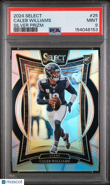 Graded 2024 Panini Select Caleb Williams #25 Silver Prizm PSA 9 Football Card