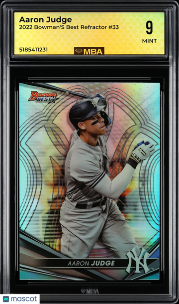 2022 Bowman's Best Aaron Judge #33 Refractor MBA 9